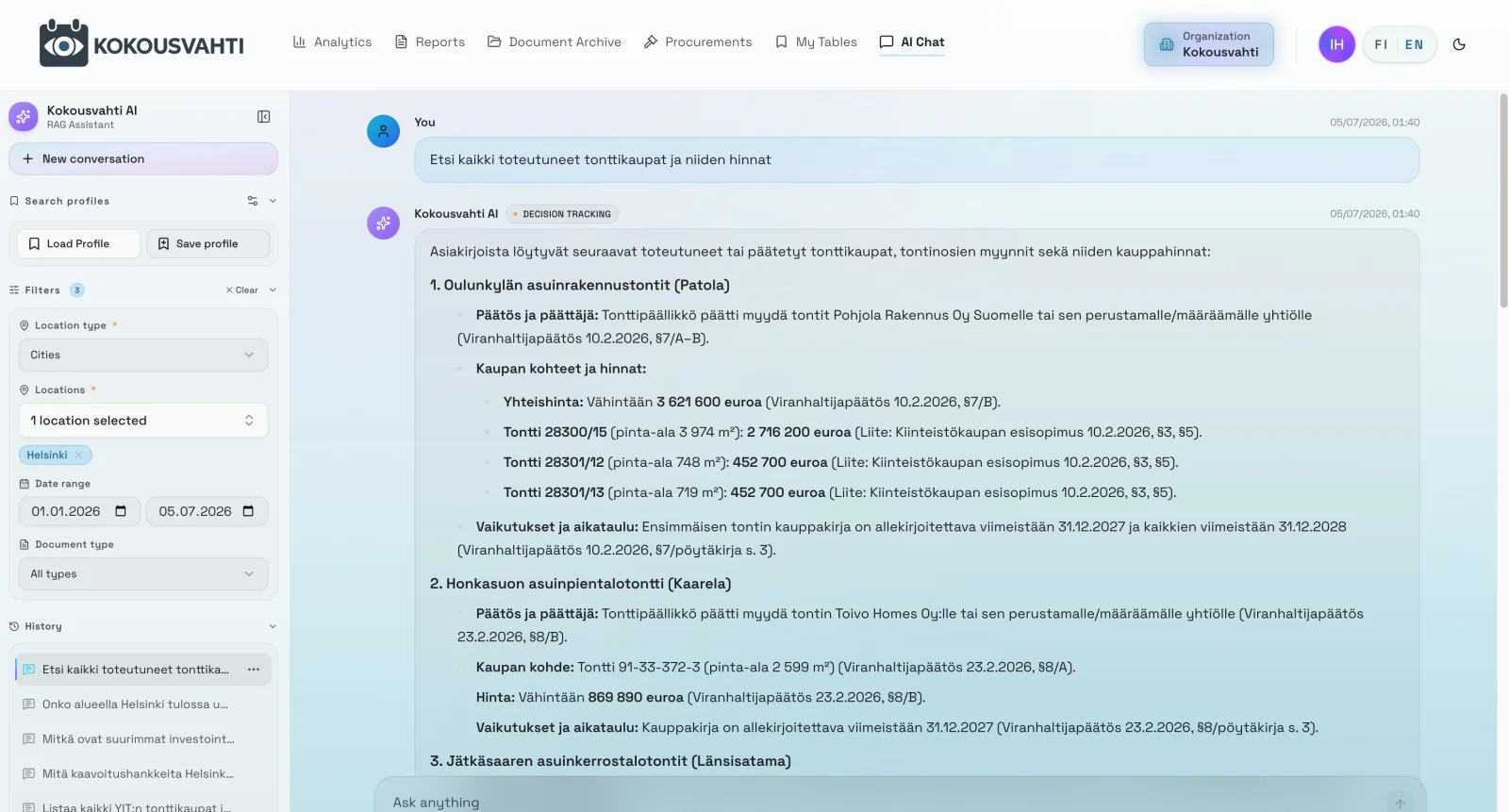 Kokousvahti AI Chat lähdeviitteineen 1/1